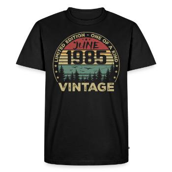 Cadeau Juin 1985 Anniversaire Juin 1985 Juin 1985 - T-shirt Premium bio Homme - noir - Devant - Nico (187cm)