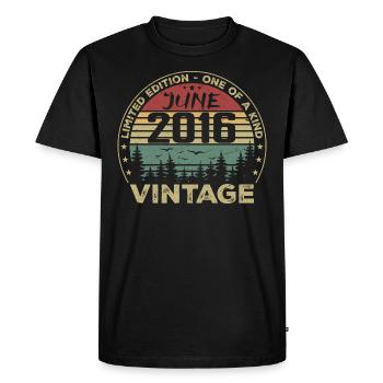 Gift June 2016 Birthday June 2016 June 2016 - Men's Premium Organic T-Shirt - black - Front - Nico (187cm)
