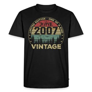 Gift June 2007 Birthday June 2007 June 2007 - Men's Premium Organic T-Shirt - black - Front - Nico (187cm)