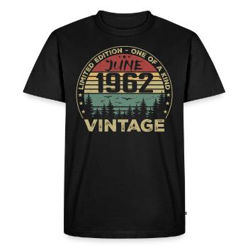 Gift June 1962 Birthday June 1962 June 1962 - Men's Premium Organic T-Shirt - black - Front - Nico (187cm)