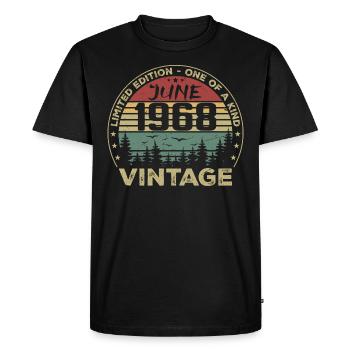 Cadeau Juin 1968 Anniversaire Juin 1968 Juin 1968 - T-shirt Premium bio Homme - noir - Devant - Nico (187cm)