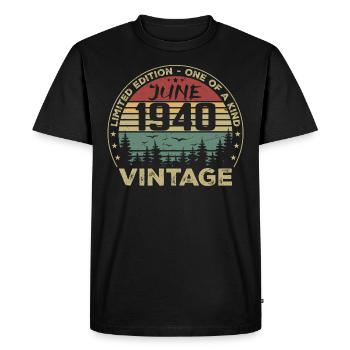 Cadeau Juin 1940 Anniversaire Juin 1940 Juin 1940 - T-shirt Premium bio Homme - noir - Devant - Nico (187cm)
