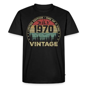 Cadeau D'anniversaire Juillet 1970 Vintage 1970 - T-shirt Premium bio Homme - noir - Devant - Nico (187cm)