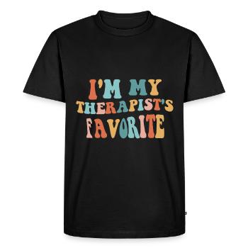 Sarcastic Therapy Saying Humor Therapist - Men's Premium Organic T-Shirt - black - Front - Nico (187cm)
