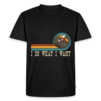 Chat disant drôle - T-shirt Premium bio Homme - noir - Devant - Nico (187cm)
