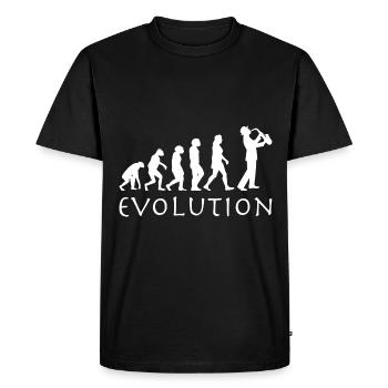Saxophone Player Evolution - Men's Premium Organic T-Shirt - black - Front - Nico (187cm)