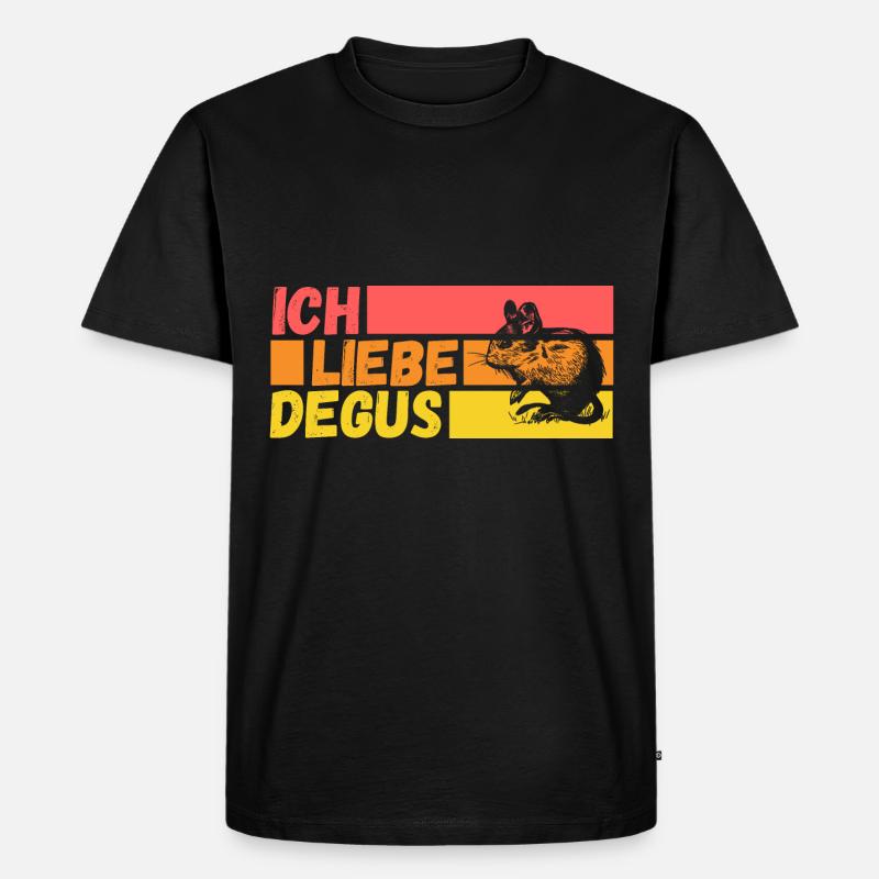 Ich Liebe Degus - Männer Premium Bio T-Shirt - Schwarz
