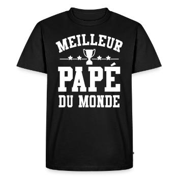 Cadeau Papé Meilleur Papé du Monde - T-shirt Premium bio Homme - noir - Devant - Nico (187cm)