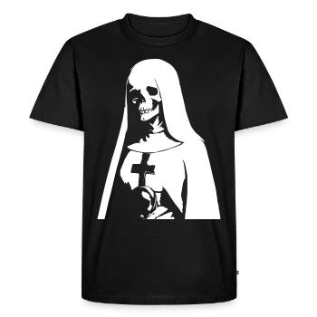 Découvrez le Côté Obscur avec Horror Nun, Occult, un - T-shirt Premium bio Homme - noir - Devant - Nico (187cm)