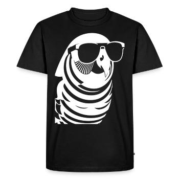 Drôle d’oiseau portant des lunettes de soleil Cool Bourke’s Parak - T-shirt Premium bio Homme - noir - Devant - Nico (187cm)
