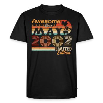 Mai 2002 - Année 2002 Anniversaire - Mai 2002 - T-shirt Premium bio Homme - noir - Devant - Nico (187cm)