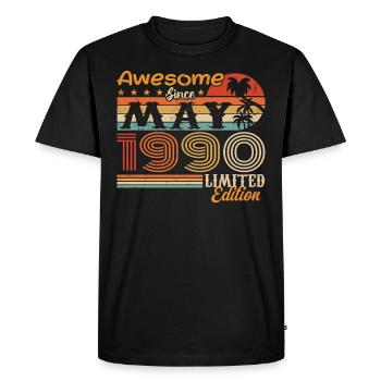 Mai 1990 - Millésime 1990 Jubilé - Mai 1990 - T-shirt Premium bio Homme - noir - Devant - Nico (187cm)