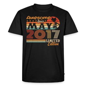 May 2017 - Vintage 2017 Anniversary - May 2017 - Men's Premium Organic T-Shirt - black - Front - Nico (187cm)