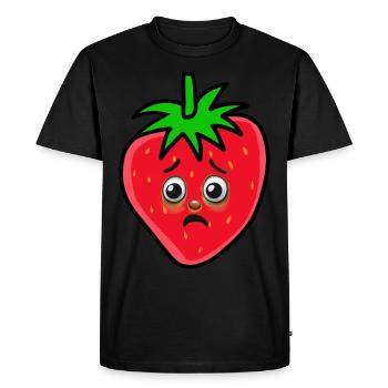 Fraise Fraises Fruits - T-shirt Premium bio Homme - noir - Devant - Nico (187cm)