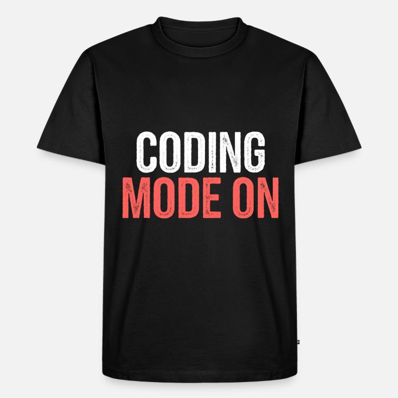 Coding Mode On 10 - Männer Premium Bio T-Shirt - Schwarz