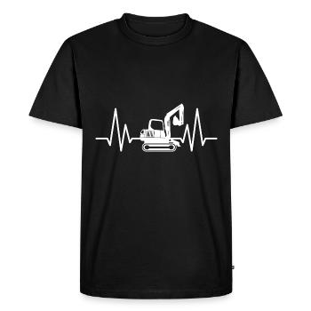 Opérateur de pelle Opérateur de machine Heartbeat Excavator - T-shirt Premium bio Homme - noir - Devant - Nico (187cm)
