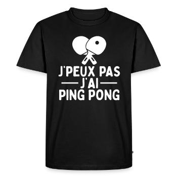 Je Peux Pas J'ai Ping Pong - T-shirt Premium bio Homme - noir - Devant - Nico (187cm)