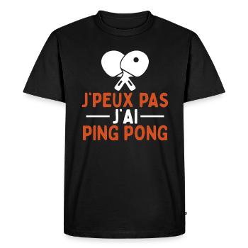 Je Peux Pas J'ai Ping Pong - T-shirt Premium bio Homme - noir - Devant - Nico (187cm)