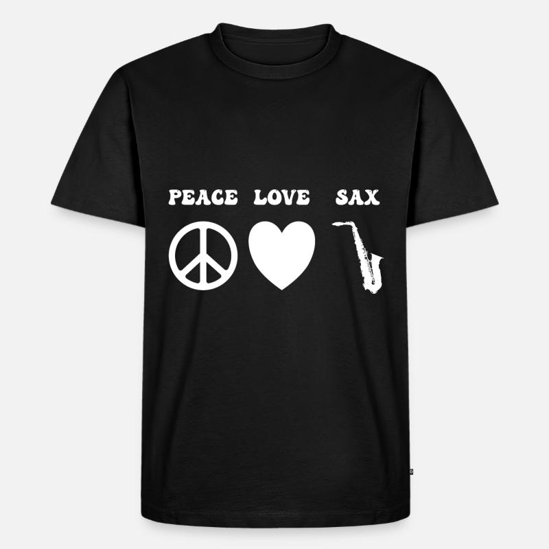 Liebe Saxophon - Männer Premium Bio T-Shirt - Schwarz