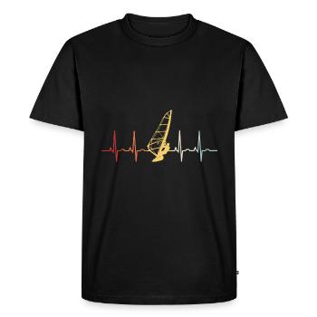 Planche à voile Windsurfer Surf rétro SURF ECG - T-shirt Premium bio Homme - noir - Devant - Nico (187cm)