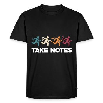 Chœur Choriste Chantant Partitions Treble Clef - T-shirt Premium bio Homme - noir - Devant - Nico (187cm)