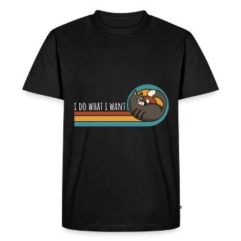 Dicton drôle de chat - T-shirt Premium bio Homme - noir - Devant - Nico (187cm)