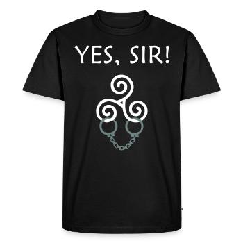 BDSM Oui Sir Triskele Menottes Sous-cadeau - T-shirt Premium bio Homme - noir - Devant - Nico (187cm)