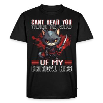Gamer Cat RPG Gaming PC Games Role Playing Game - Men's Premium Organic T-Shirt - black - Front - Nico (187cm)