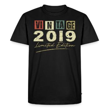 Vintage 2019 Original Birthday Gift 2019 - Men's Premium Organic T-Shirt - black - Front - Nico (187cm)