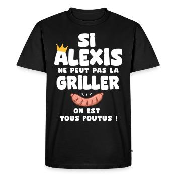 Alexis roi barbecue cadeau alexis fêtes - T-shirt Premium bio Homme - noir - Devant - Nico (187cm)