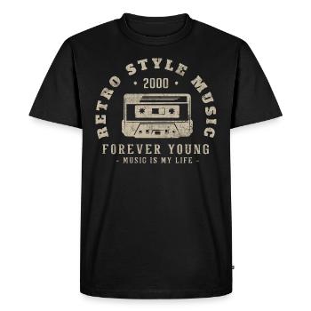 Retro 2000 Birthday Gift 2000 Vintage 2000 - Men's Premium Organic T-Shirt - black - Front - Nico (187cm)