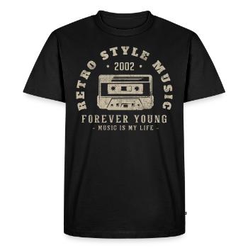 Retro 2002 Birthday Gift 2002 Vintage 2002 - Men's Premium Organic T-Shirt - black - Front - Nico (187cm)