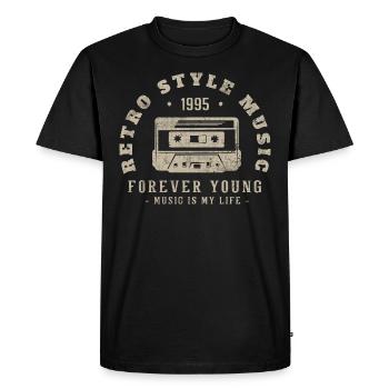 Retro 1995 Birthday Gift 1995 Vintage 1995 - Men's Premium Organic T-Shirt - black - Front - Nico (187cm)