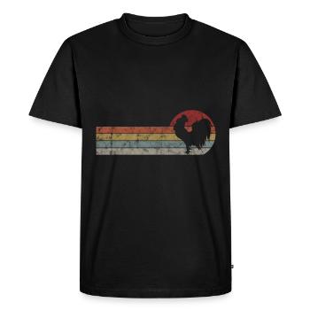 Coq poules poules rétro poule poulet poulet poussin - T-shirt Premium bio Homme - noir - Devant - Nico (187cm)