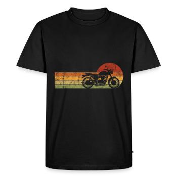Biker Retro Chopper Bobber Motorcyclist Motorcycle - Men's Premium Organic T-Shirt - black - Front - Nico (187cm)