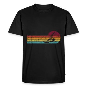 Surfing Windsurfer Windsurfing Windsurfing Retro - Men's Premium Organic T-Shirt - black - Front - Nico (187cm)