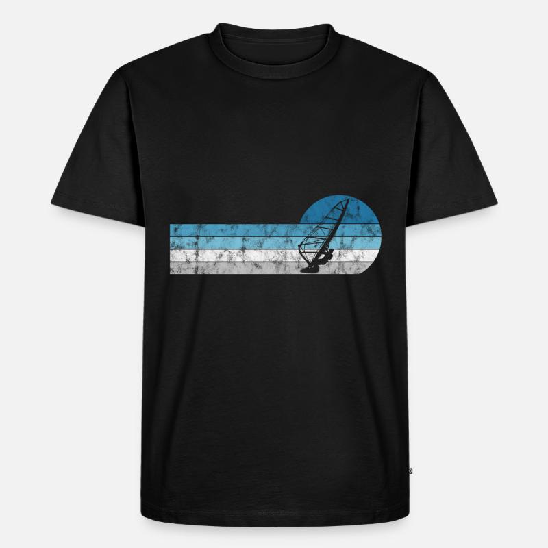 Windsurffer Surf sur Windsurf Retro - T-shirt Premium bio Homme - noir