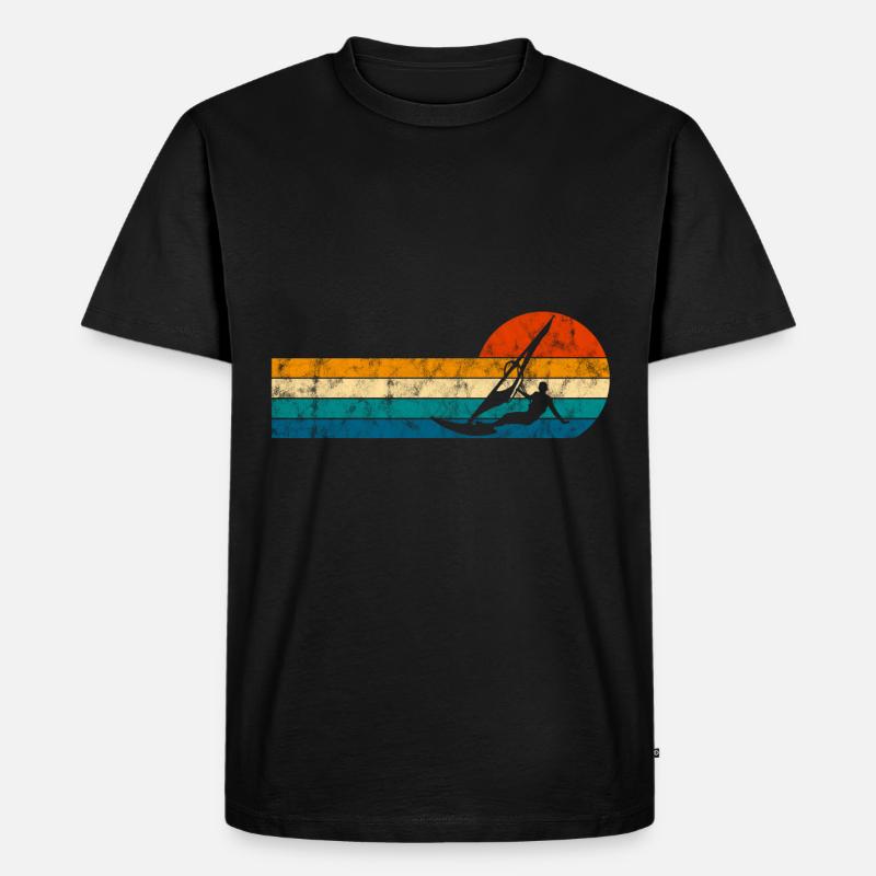 Windsurffer Surf sur Windsurf Retro - T-shirt Premium bio Homme - noir