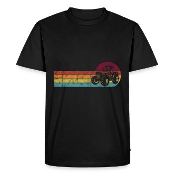 Tractors Tractor Farmer Retro Tractor Farm - Men's Premium Organic T-Shirt - black - Front - Nico (187cm)
