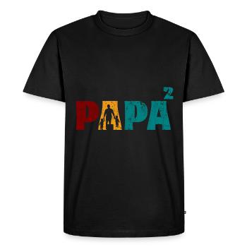 Papa Vater von 2 Kinder Zwillinge Söhnen Mädchen - Männer Premium Bio T-Shirt - Schwarz - Vorne - Nico (187cm)
