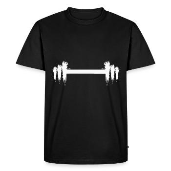 Haltère Long Design White Poids d'entraînement physique - T-shirt Premium bio Homme - noir - Devant - Nico (187cm)