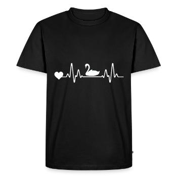 Cygne de ligne ECG Heartbeat - T-shirt Premium bio Homme - noir - Devant - Nico (187cm)
