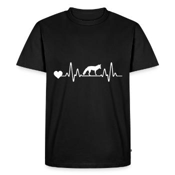 Heartbeat Fox - Men's Premium Organic T-Shirt - black - Front - Nico (187cm)