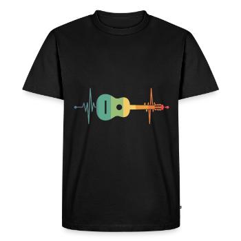 Guitare Heartbeat - T-shirt Premium bio Homme - noir - Devant - Nico (187cm)