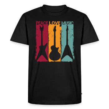 Guitare Rétro Vintage - T-shirt Premium bio Homme - noir - Devant - Nico (187cm)