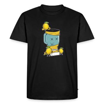 Les citrons se vengent sur le mixeur - T-shirt Premium bio Homme - noir - Devant - Nico (187cm)