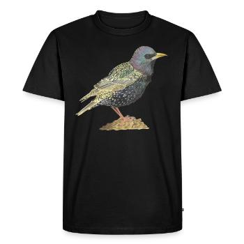 Étourneau sansonnet - T-shirt Premium bio Homme - noir - Devant - Nico (187cm)