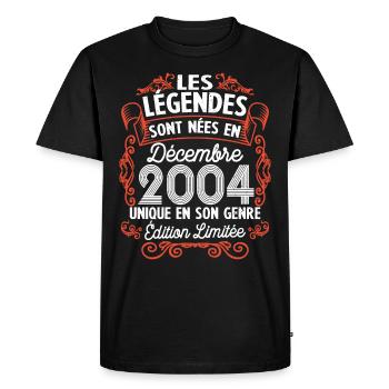 Vintage Flourish Cadeau Anniversaire Décembre 2004 - T-shirt Premium bio Homme - noir - Devant - Nico (187cm)