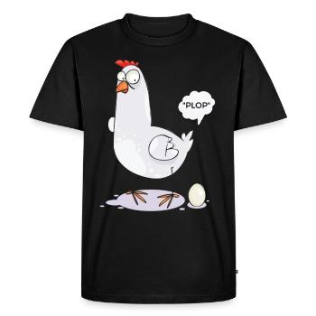 Chicken Egg Chicken Design T-Shirt - T-shirt Premium bio Homme - noir - Devant - Nico (187cm)