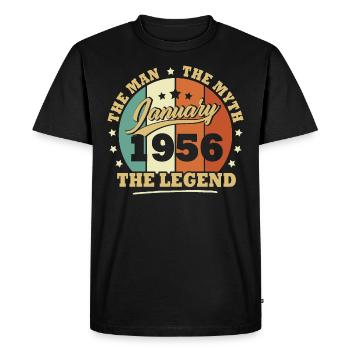 January 1956, 67 years old Birthday Man woman - Men's Premium Organic T-Shirt - black - Front - Nico (187cm)